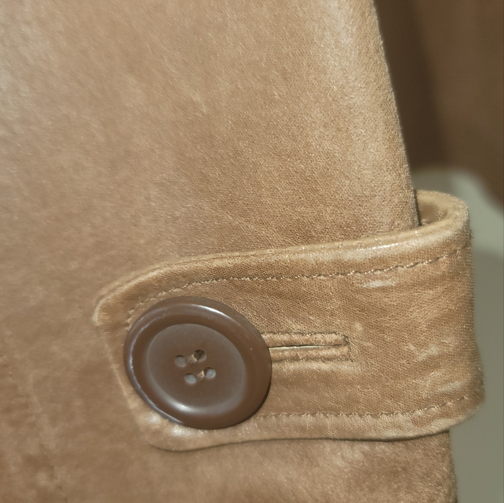 NWOT New York & Company Brown Distressed Genuine Leather Blazer Jacket Coat - Picture 8 of 12